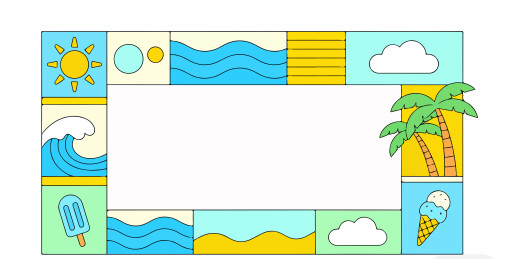 夏天阳光主题边框插图
