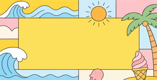 夏天阳光主题边框插图