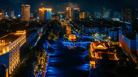 温州瑞安塘河夜景