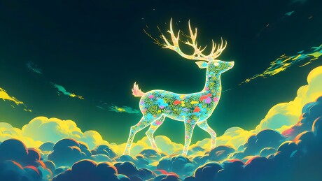 梦幻鹿影云海奇景