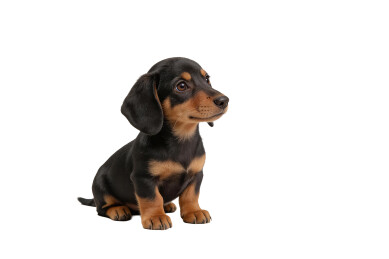 可爱的黑棕腊肠犬幼犬