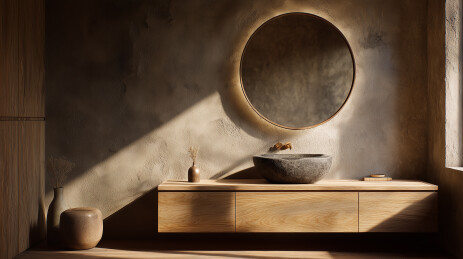 日式侘寂浴室设计   