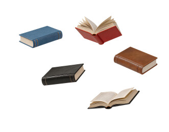 各类风格与颜色的书籍展示