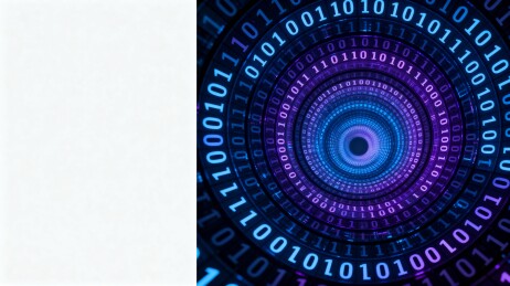 二进制代码螺旋图案数字艺术