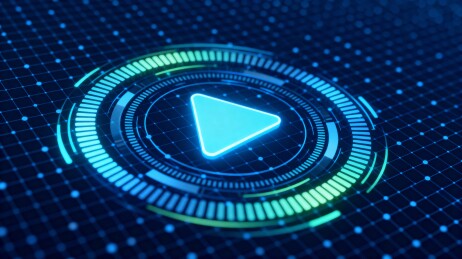 科技感播放按钮界面