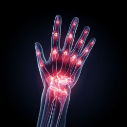 人体手部骨骼X光结构示意图