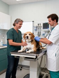 兽医诊所犬只检查场景