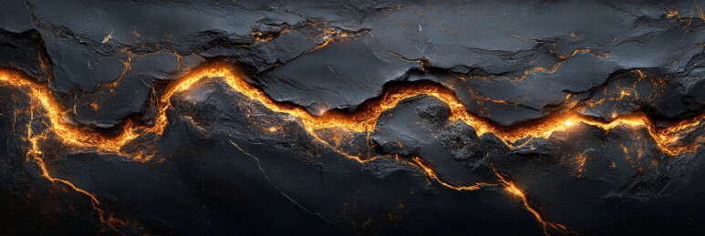 岩缝中流淌的熔岩