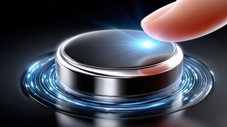 手指按压发光按钮科技感十足