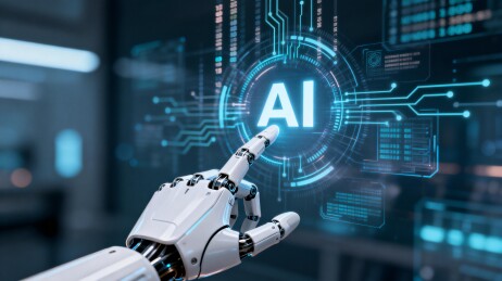 机器人触碰AI科技界面