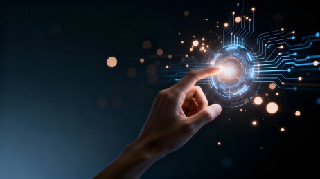 手指触碰科技光环未来感十足