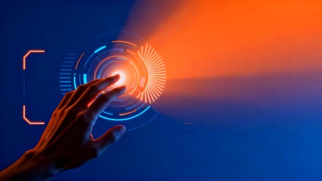 科技触控界面手部操作