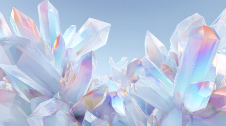 多彩晶体簇与虹彩效果