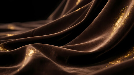 深棕金光丝绸特写