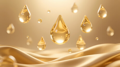 金色液滴落金布