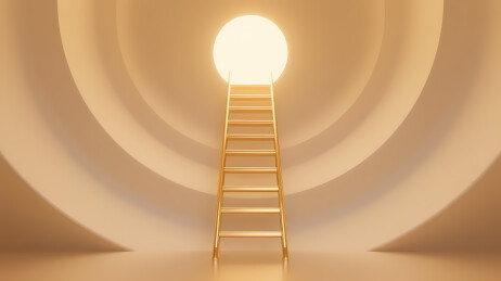 金色梯子通向光