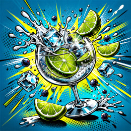 金汤力青柠飞溅特写