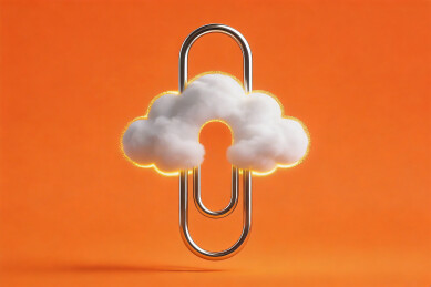 回形针和云朵广告创意设计数字插画艺术