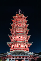 中国江苏苏州盘门景区夜景