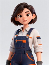 卡通女性工装形象设计