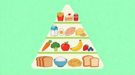 食物金字塔展示健康饮食结构