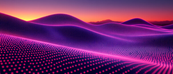 发光的紫色波浪地形