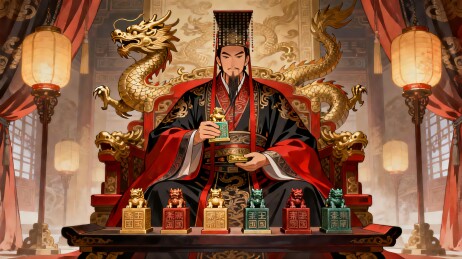 古代帝王宝座威严场景