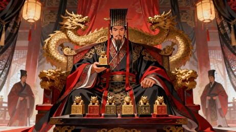 古代帝王宝座威严场景