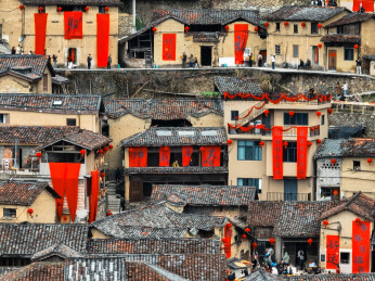 航拍浙江丽水松阳陈家铺村