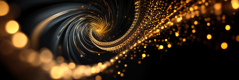 夜空穿梭的金色漩涡科技感背景
