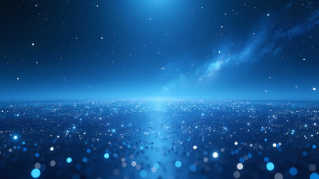 深蓝夜空光束星辰