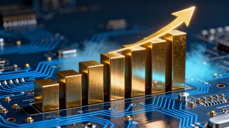 金色增长箭头金融科技主视觉