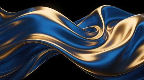 深蓝金丝带黑背景