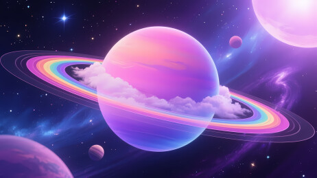 梦幻渐变色土星