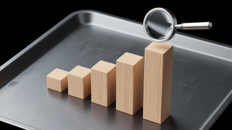 金属托盘与渐高木块