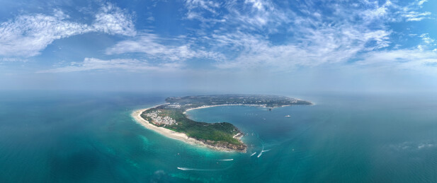 广西北海涠洲岛全景航拍