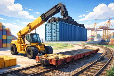 铁水联运叉车装载