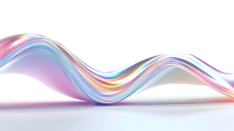 抽象彩虹渐变3D波浪