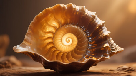 螺旋棕黄贝壳静物