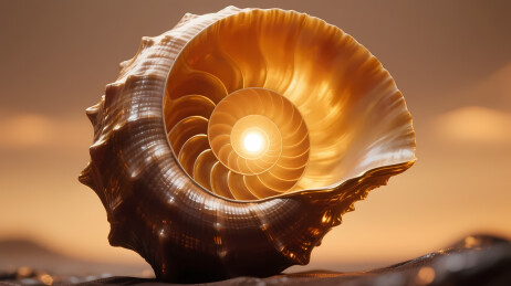 螺旋贝壳映暖光