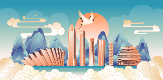 温州国潮城市插画