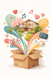 搬家纸箱里的新家想象