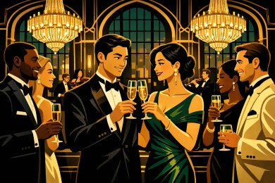 校友慈善晚宴上的举杯时刻