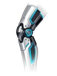 未来科技机械膝关节特写