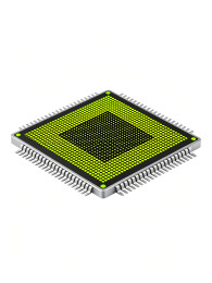 方形集成电路芯片绿点阵列