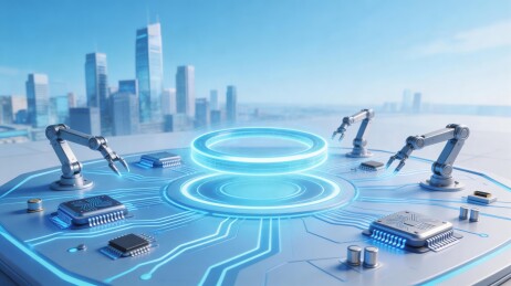 机械臂科技风智能制造发布会背景