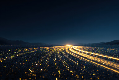 夜景光轨与星点田野