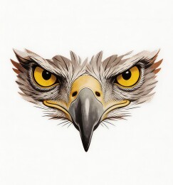 鹰头特写插画