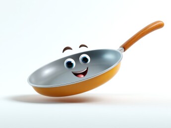  一口拟人化卡通平底锅