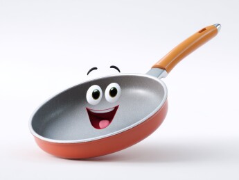  一口拟人化卡通平底锅